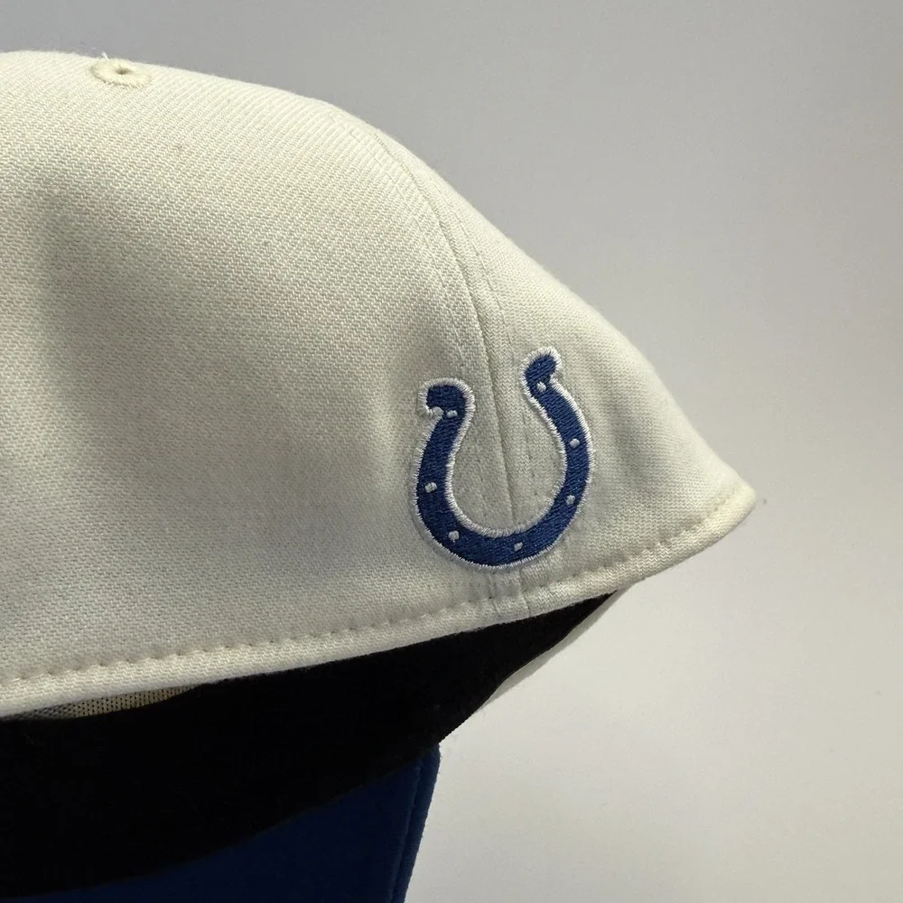 Indianapolis Colts AFC Hat New‎ Era 39THIRTY Stretch Fit Cap Medium/Large White